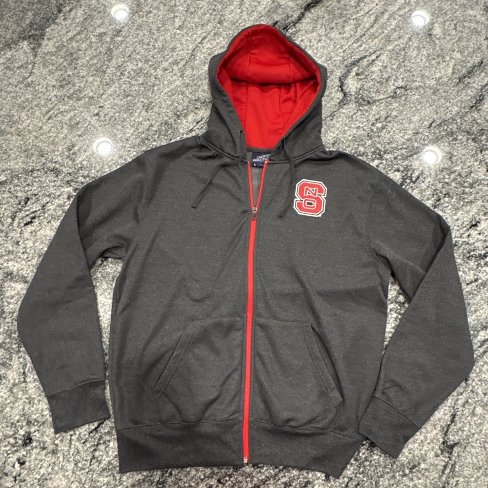 North Carolina State WOLF PACK Campus Heritage Large Zipper Sweatshirt Hoodie